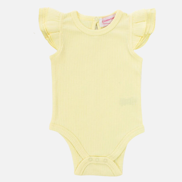 Cozy Short Sleeve Flutter - Banana