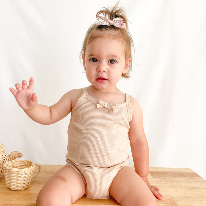 Dainty Waffle Singlet - Oatmeal