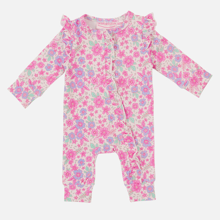 Floral Frill Zip Romper - Tiana