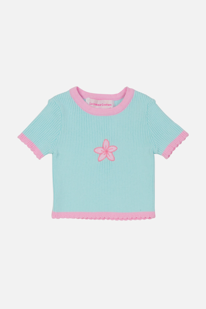 Classic Ribbed Tee - Aqua