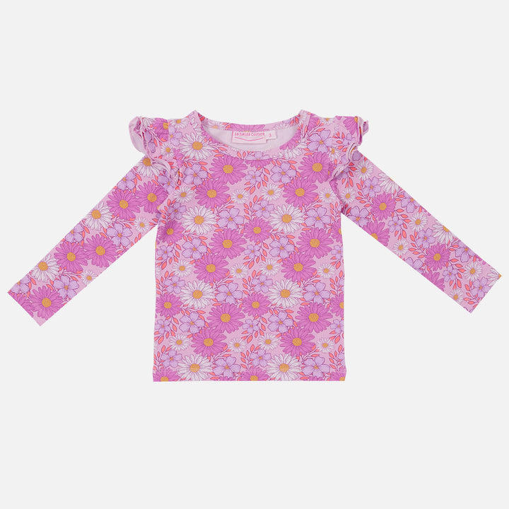 Floral Long Sleeve Flutter - Leilani