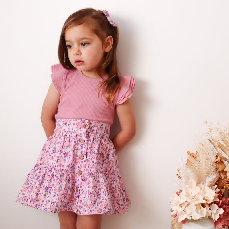 Ruffle Button Skirt - Florence