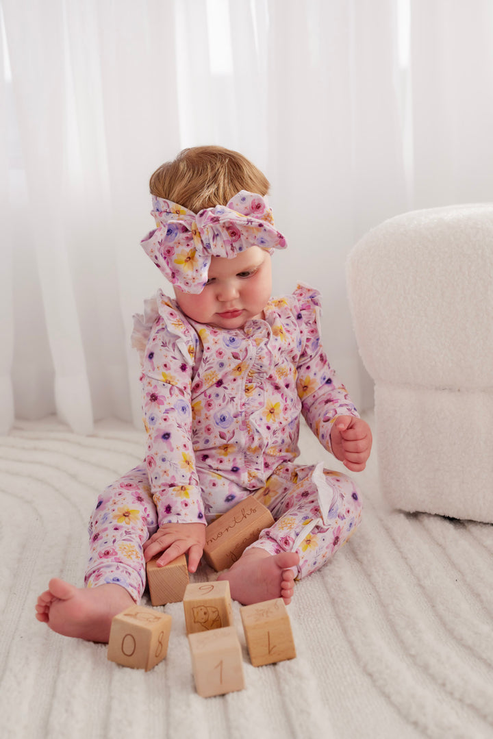 Floral Frill Zip Romper - Nikki