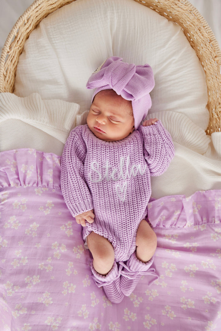 Super Chunky Knit Romper - Orchid