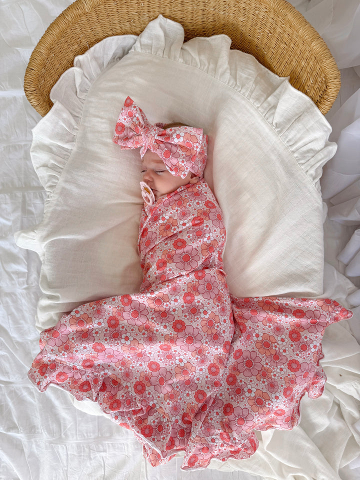 Floral Ruffle Baby Wrap - Molly