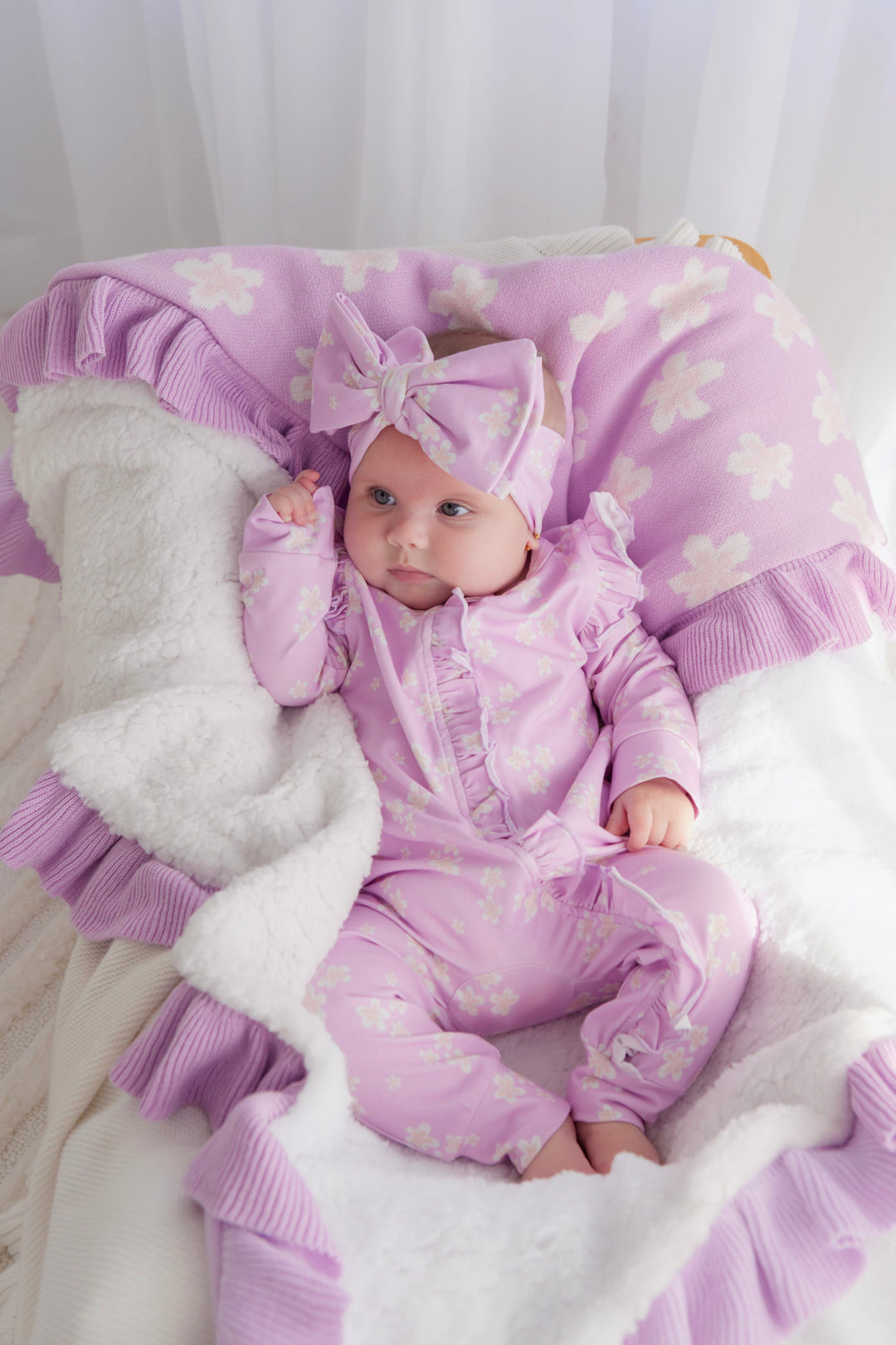 Floral Frill Zip Romper - Lumi
