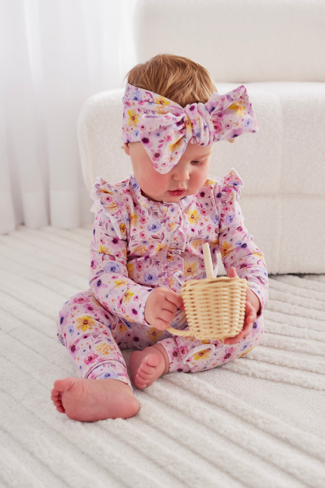 Floral Frill Zip Romper - Nikki