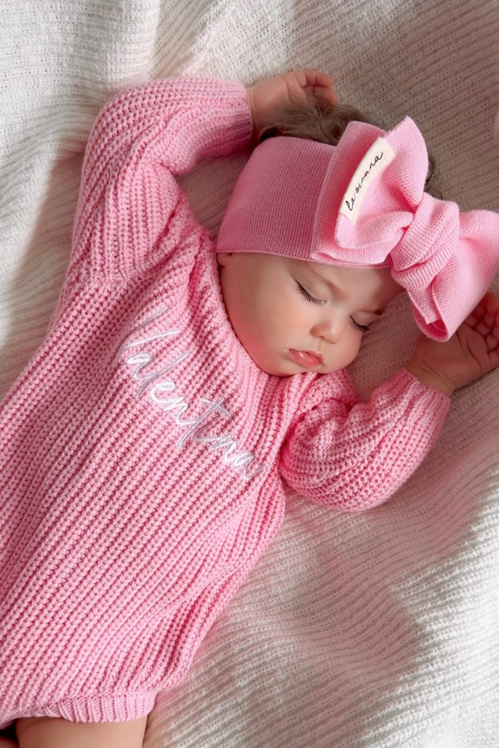 Super Chunky Knit Romper - Peony Pink
