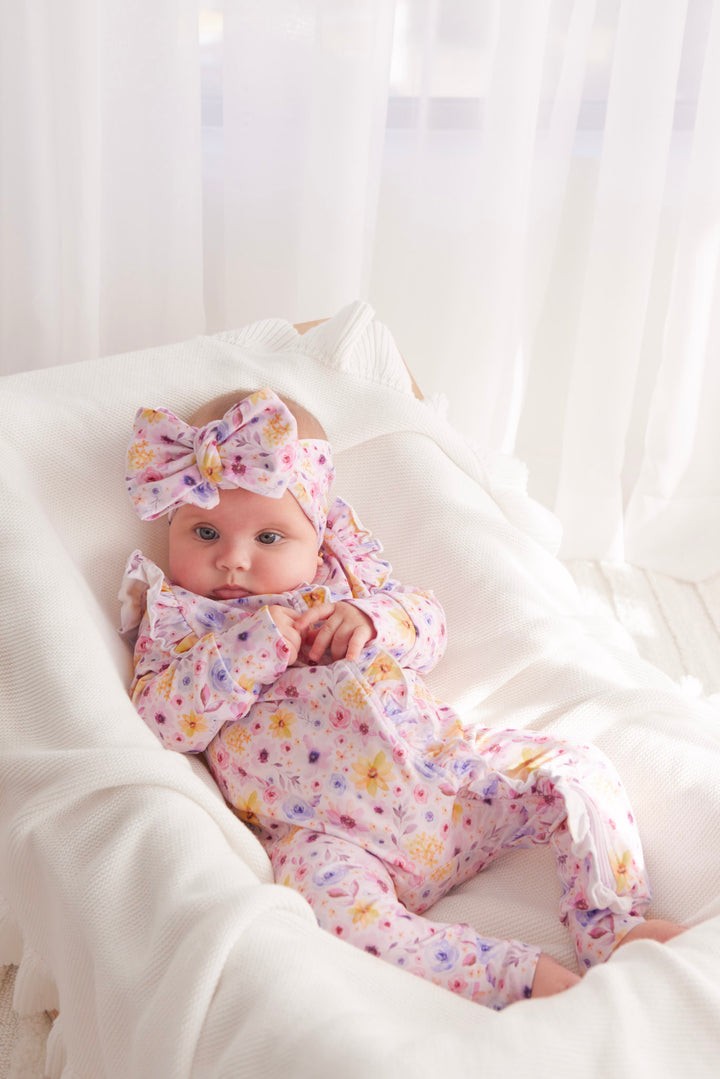 Floral Frill Zip Romper - Nikki