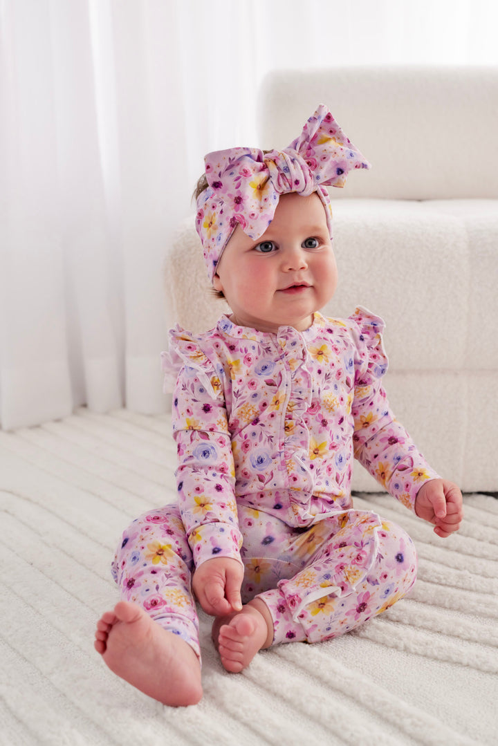 Floral Frill Zip Romper - Nikki