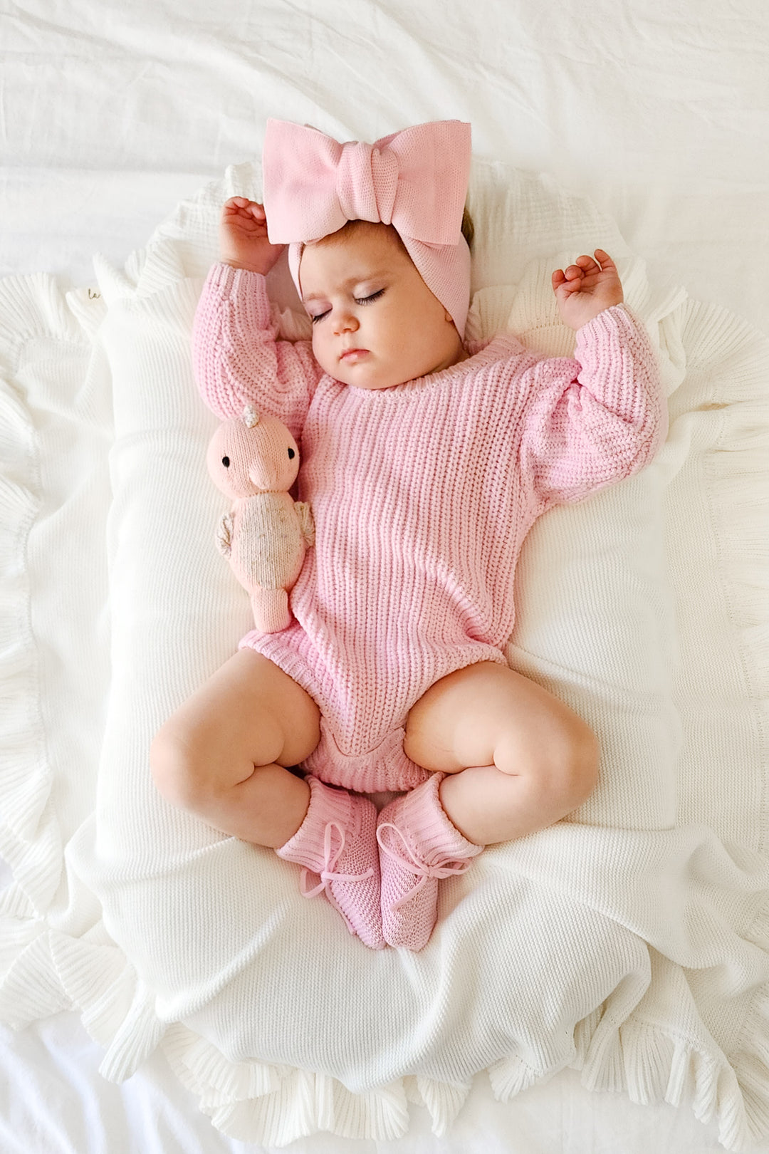 Super Chunky Knit Romper - Ballerina Pink