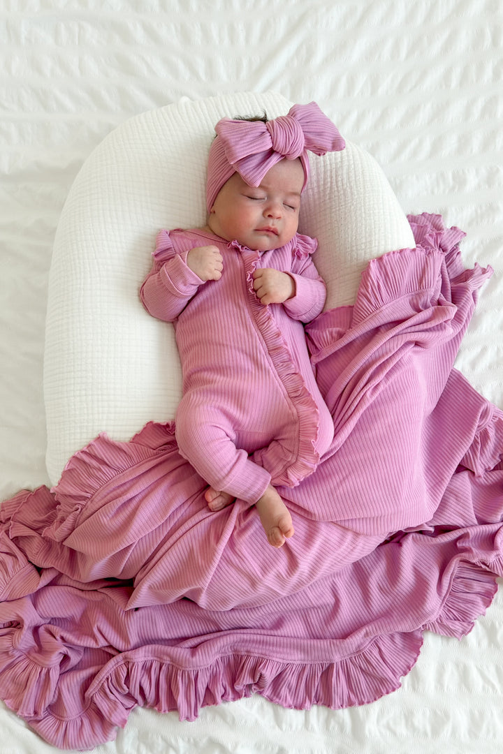 Cozy Ruffle Baby Wrap - Candy Pop