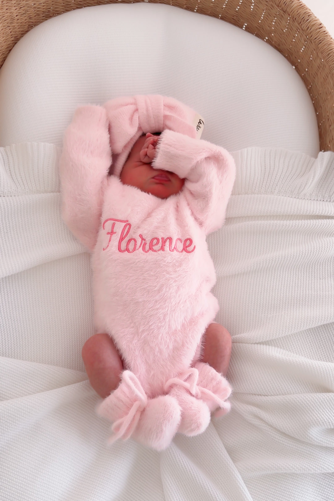 Fluffy Knit Romper - Pink