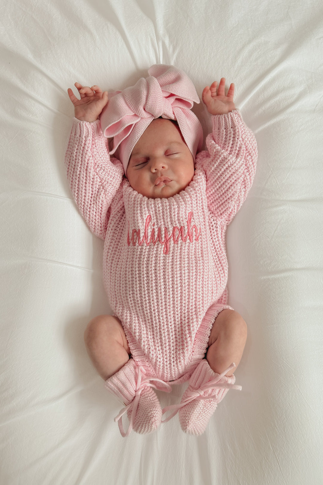 Super Chunky Knit Romper - Ballerina Pink