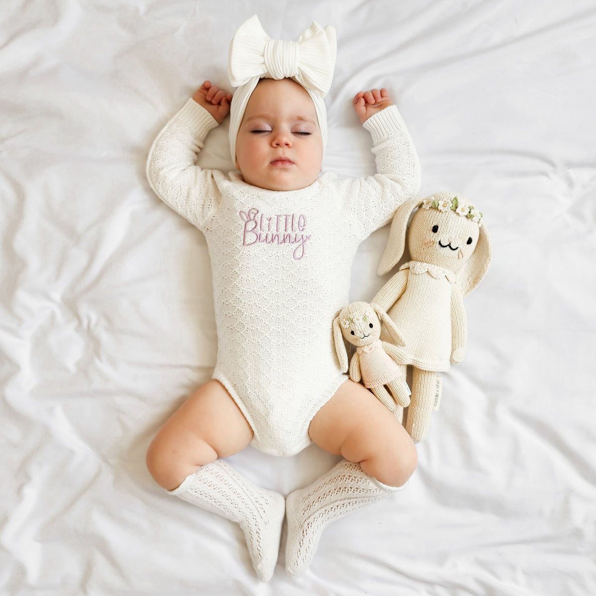 Embroidered Easter Montee Romper - Marshmallow