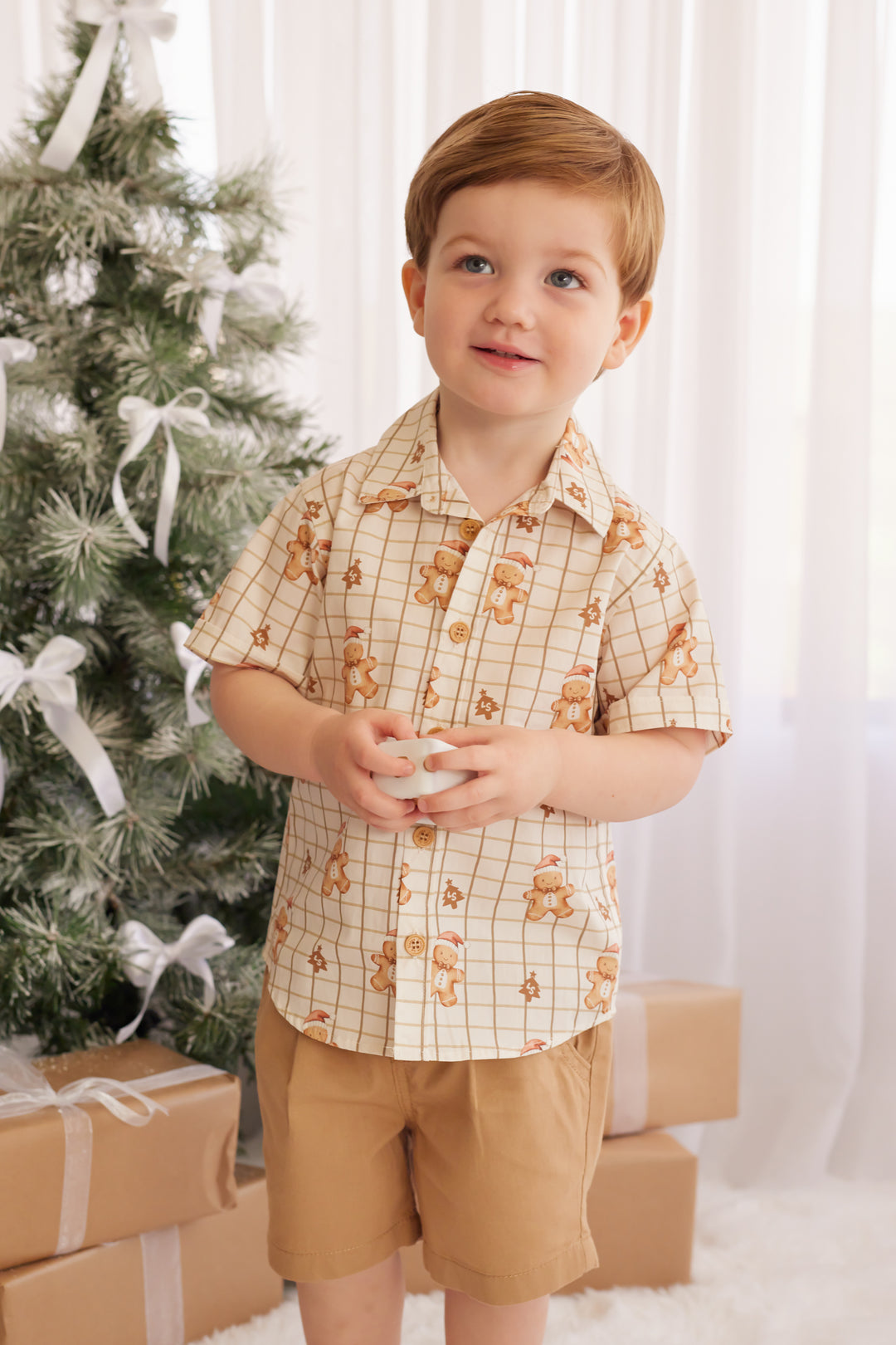 Button Up Shirt - Jolly Little Gingerbread