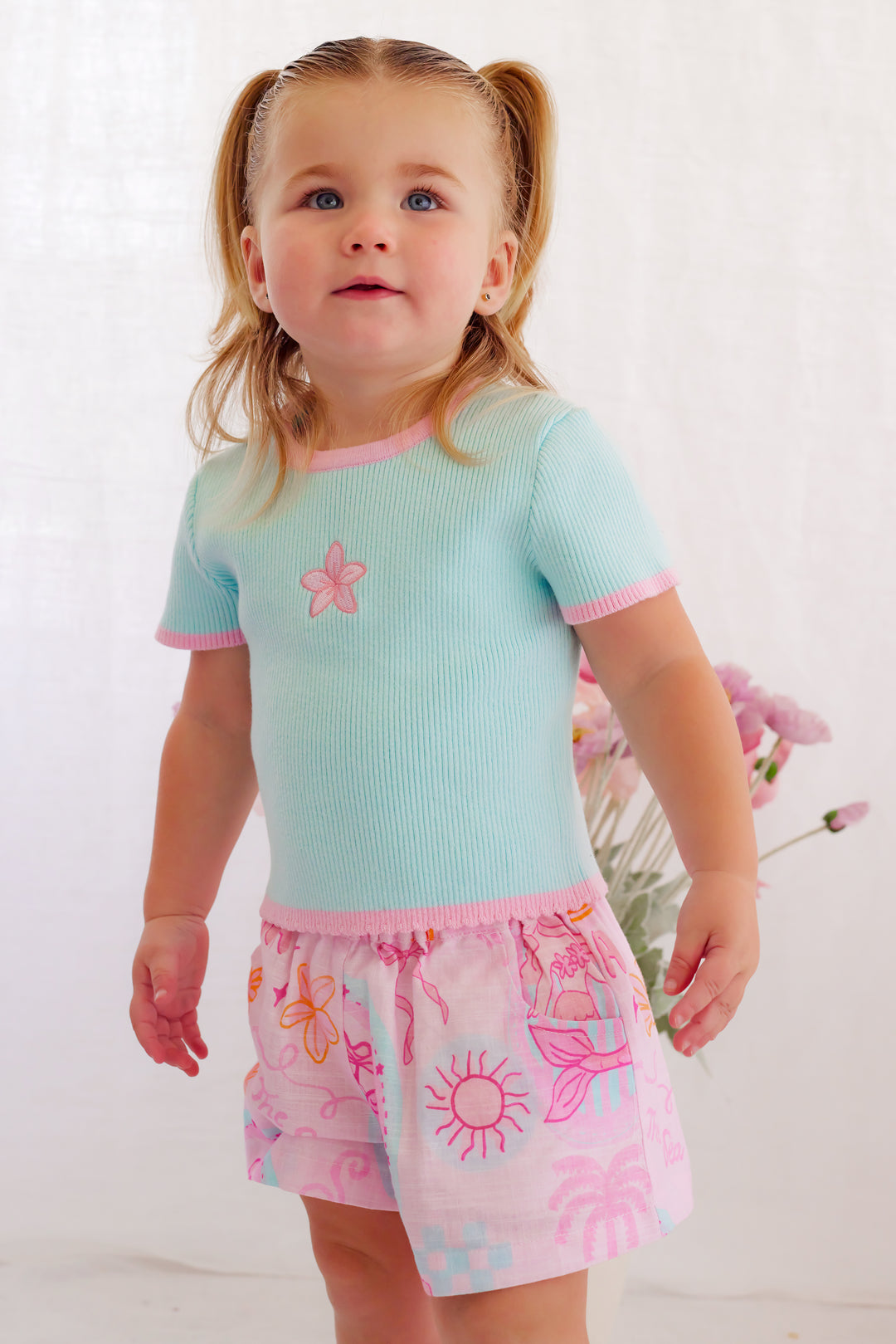 Classic Ribbed Tee - Aqua