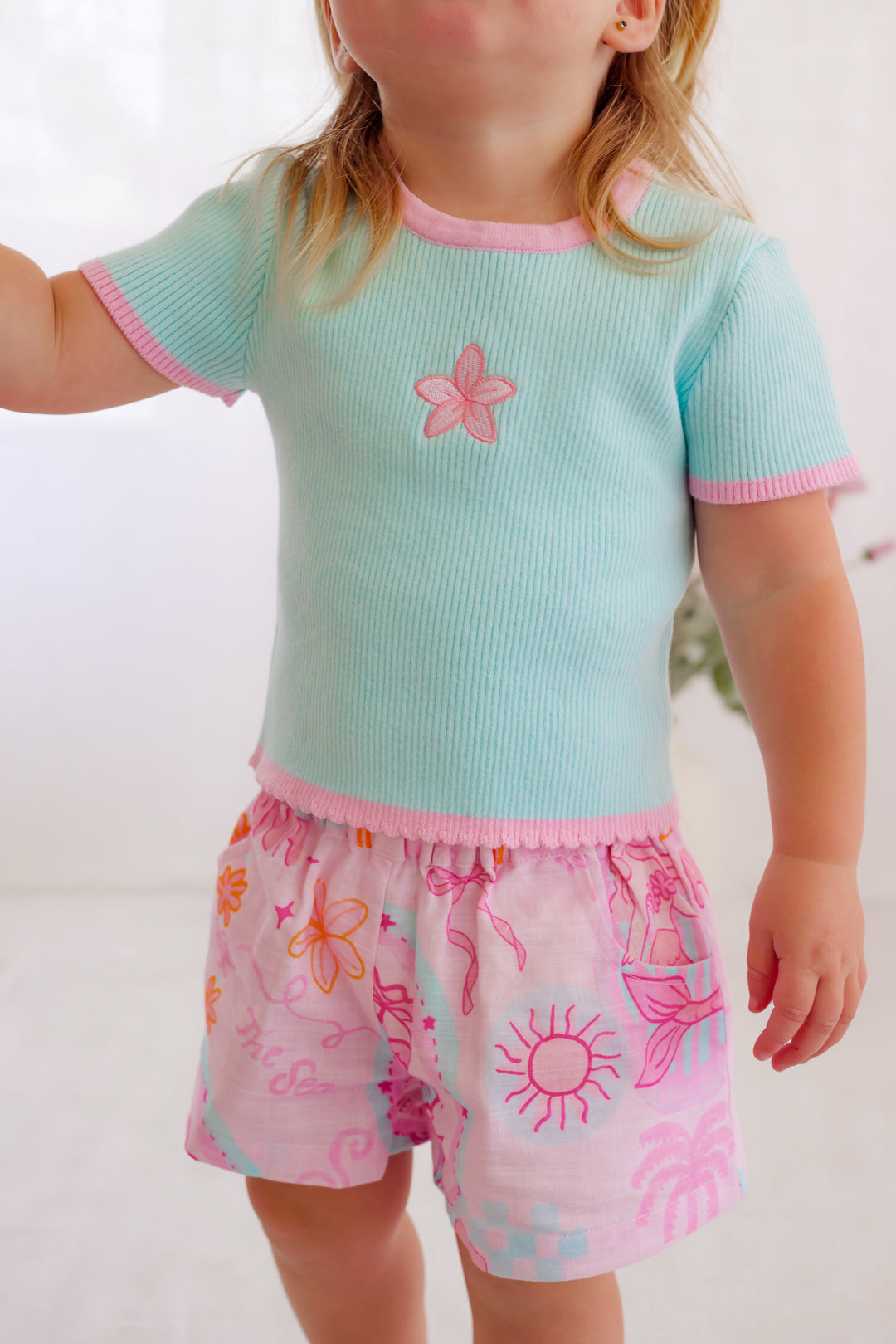 Classic Ribbed Tee - Aqua