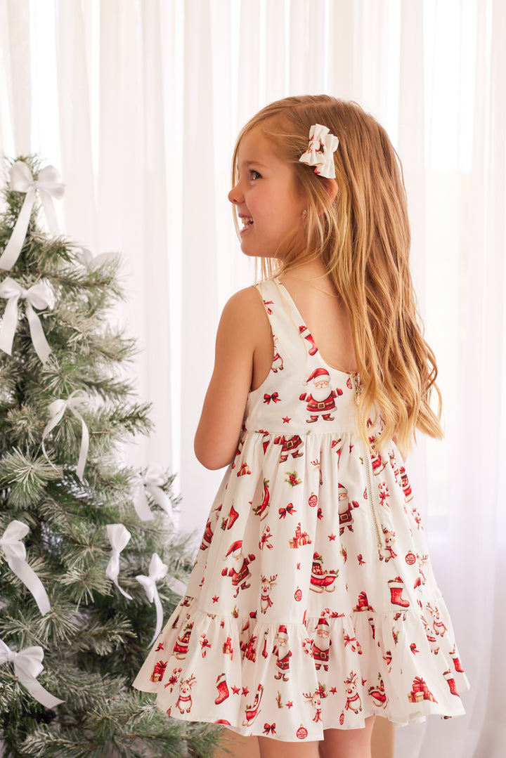 Zipper Dress - Here Comes Santa Claus