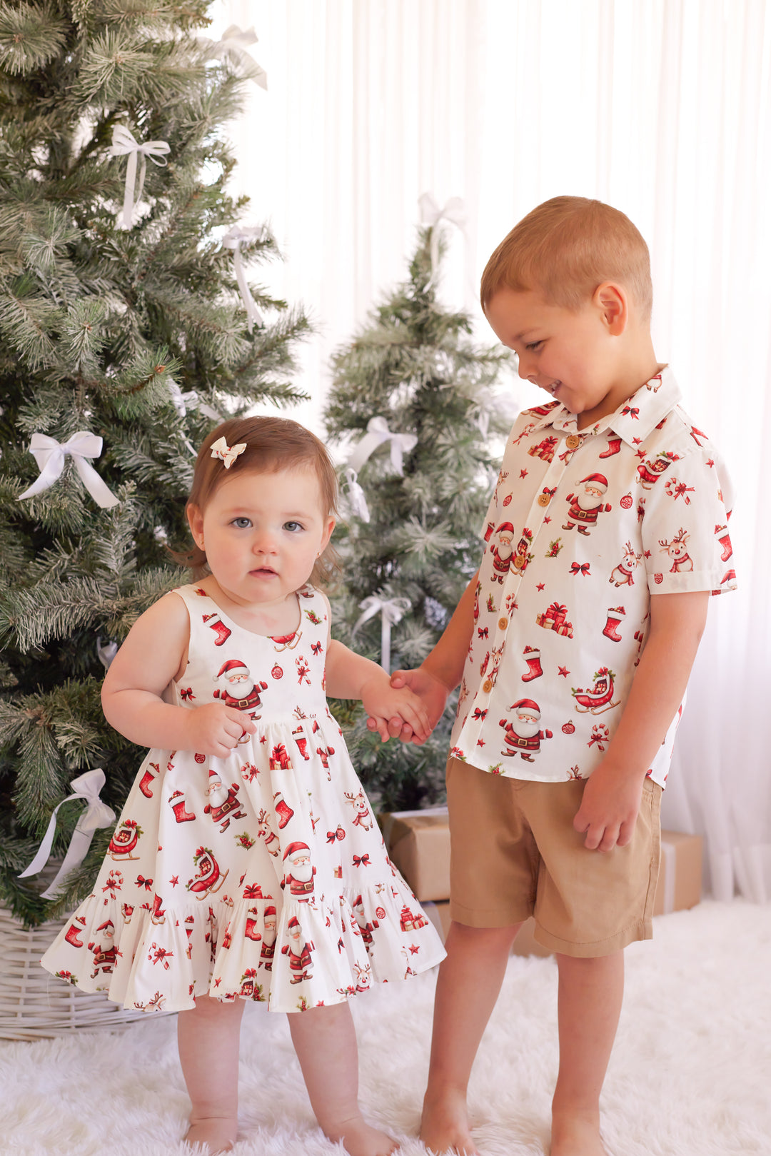Zipper Dress - Here Comes Santa Claus