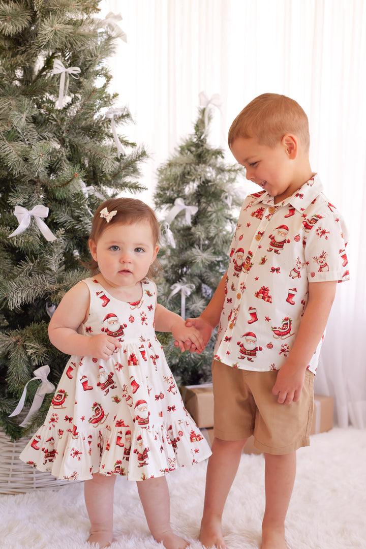 Zipper Dress - Here Comes Santa Claus