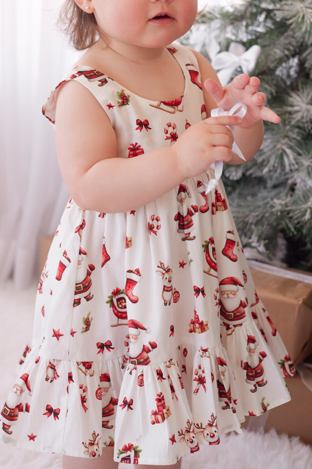 Zipper Dress - Here Comes Santa Claus