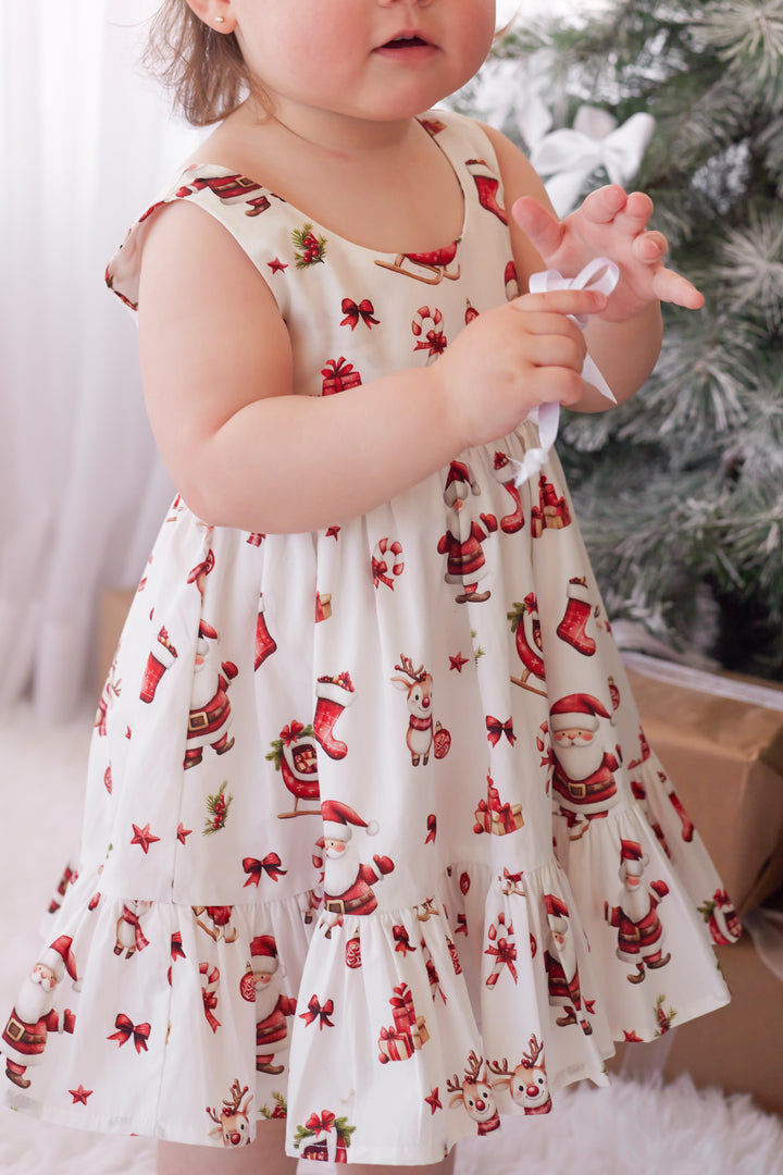 Zipper Dress - Here Comes Santa Claus