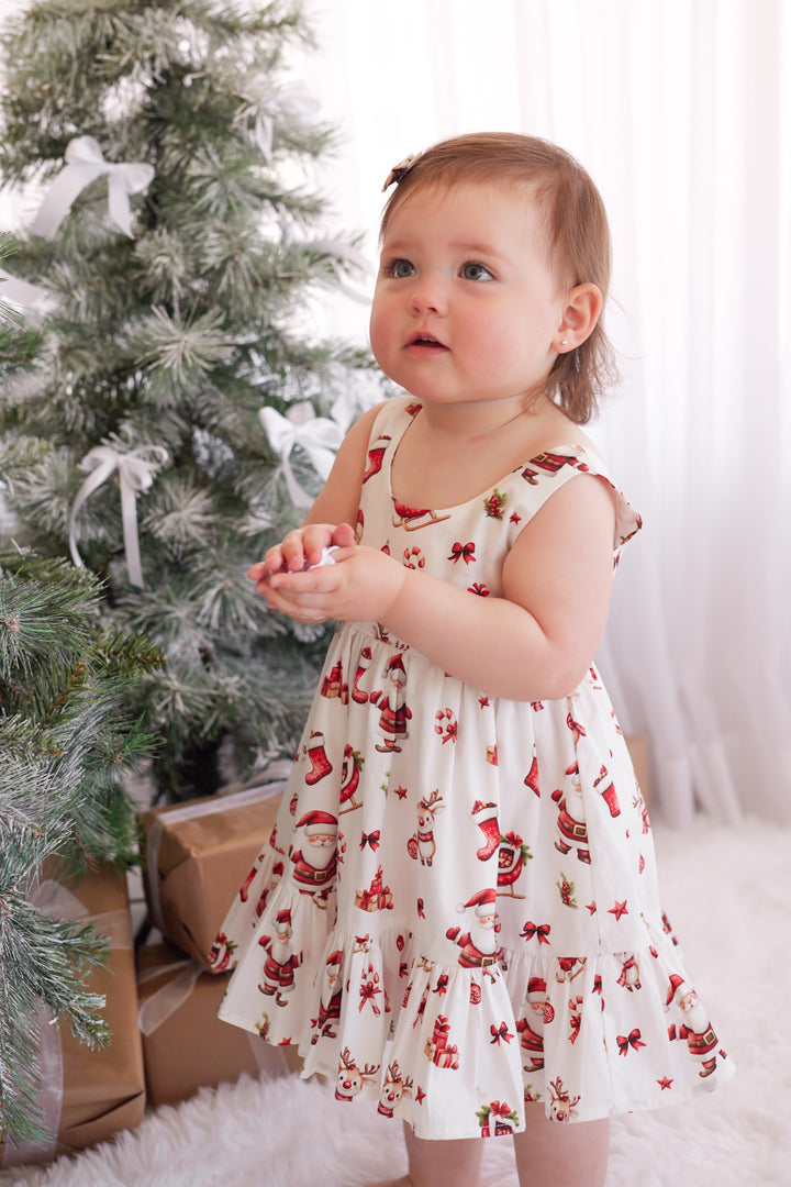 Zipper Dress - Here Comes Santa Claus