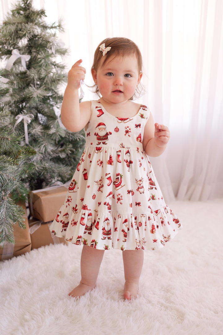 Zipper Dress - Here Comes Santa Claus
