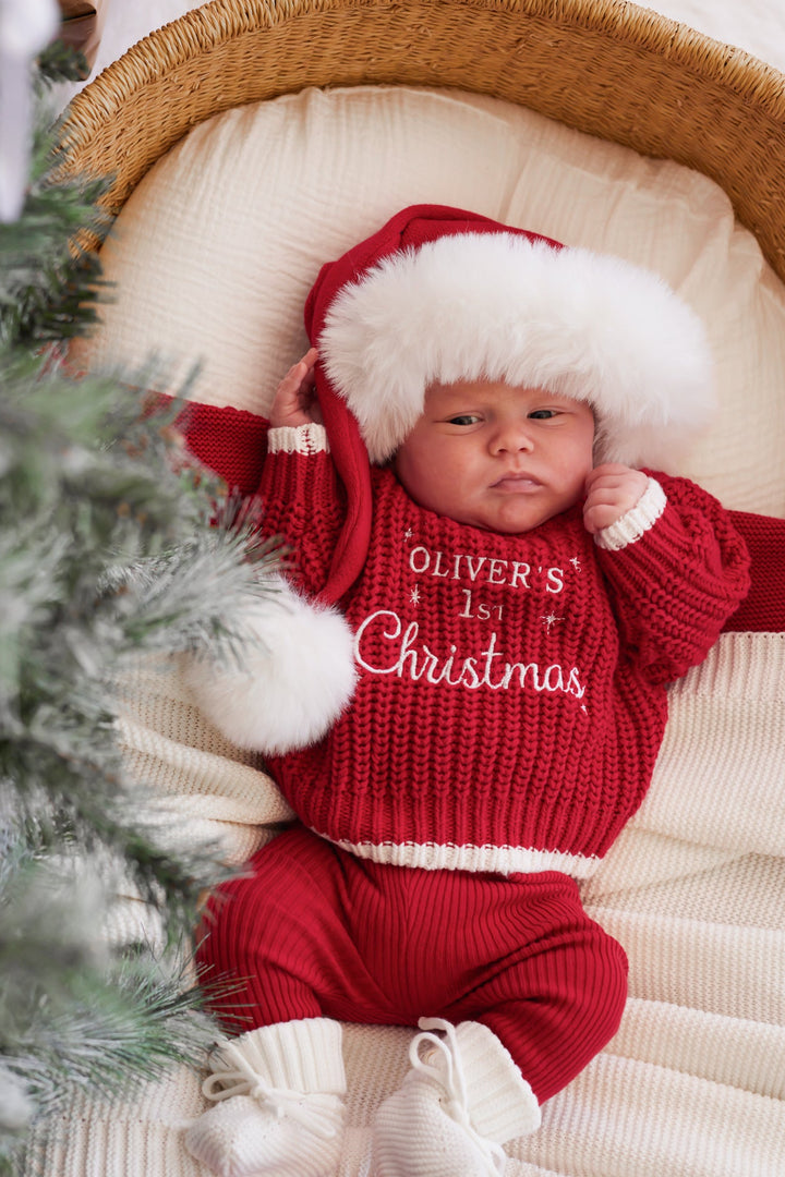 Knitted Santa Hat - Red