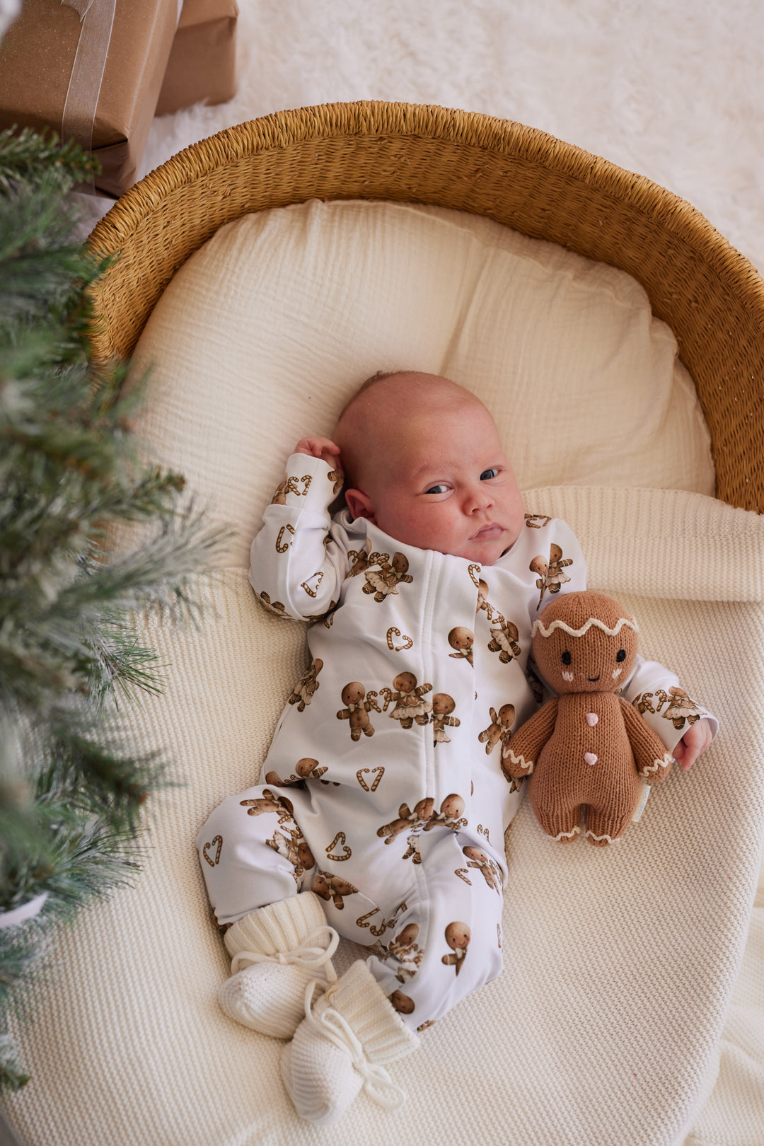 LS Zip Romper - Gingerbread