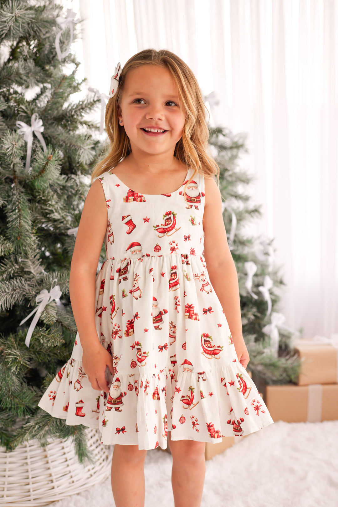 Zipper Dress - Here Comes Santa Claus