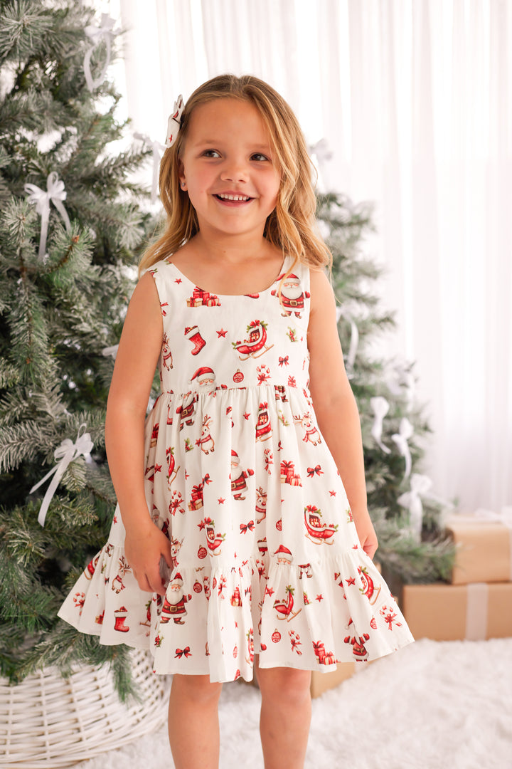 Zipper Dress - Here Comes Santa Claus