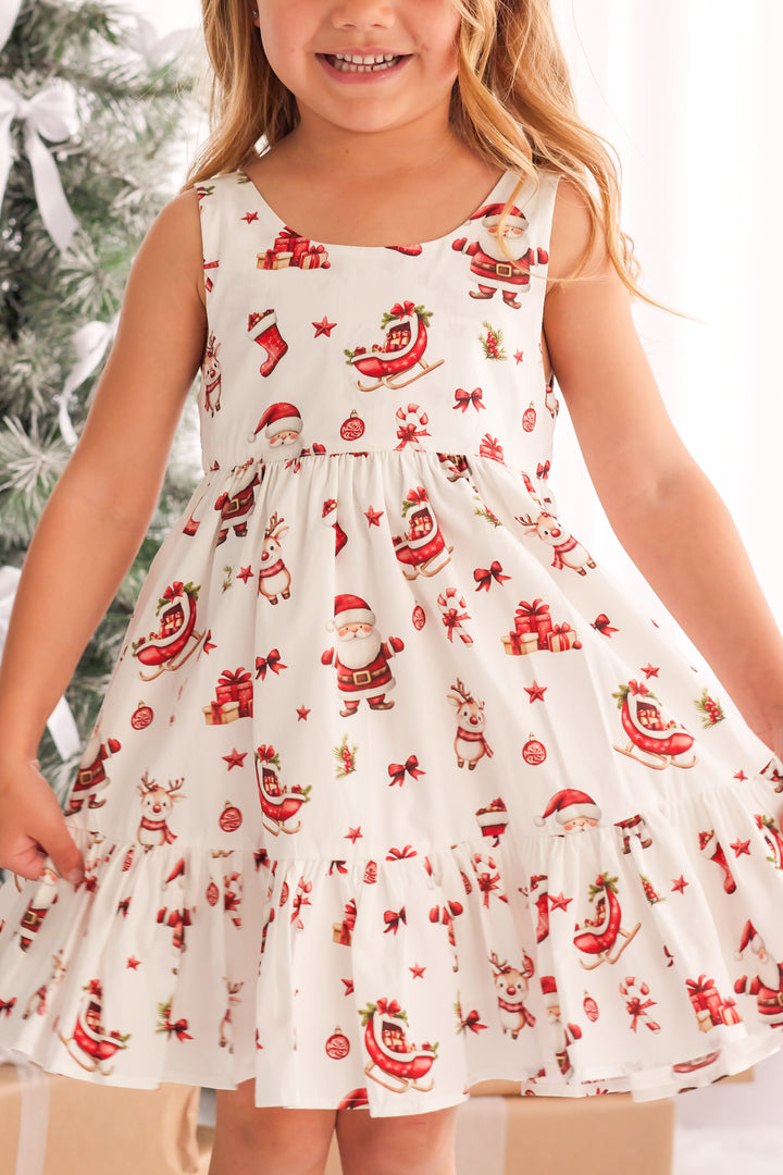 Zipper Dress - Here Comes Santa Claus