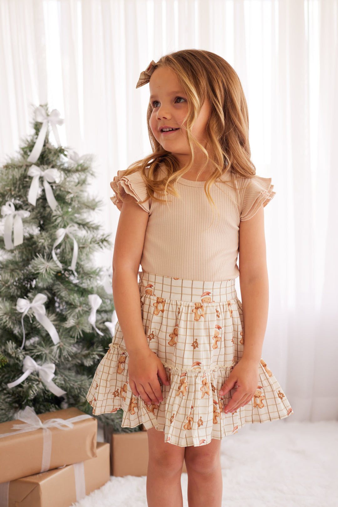 Cozy Short Sleeve Flutter - Oatmeal