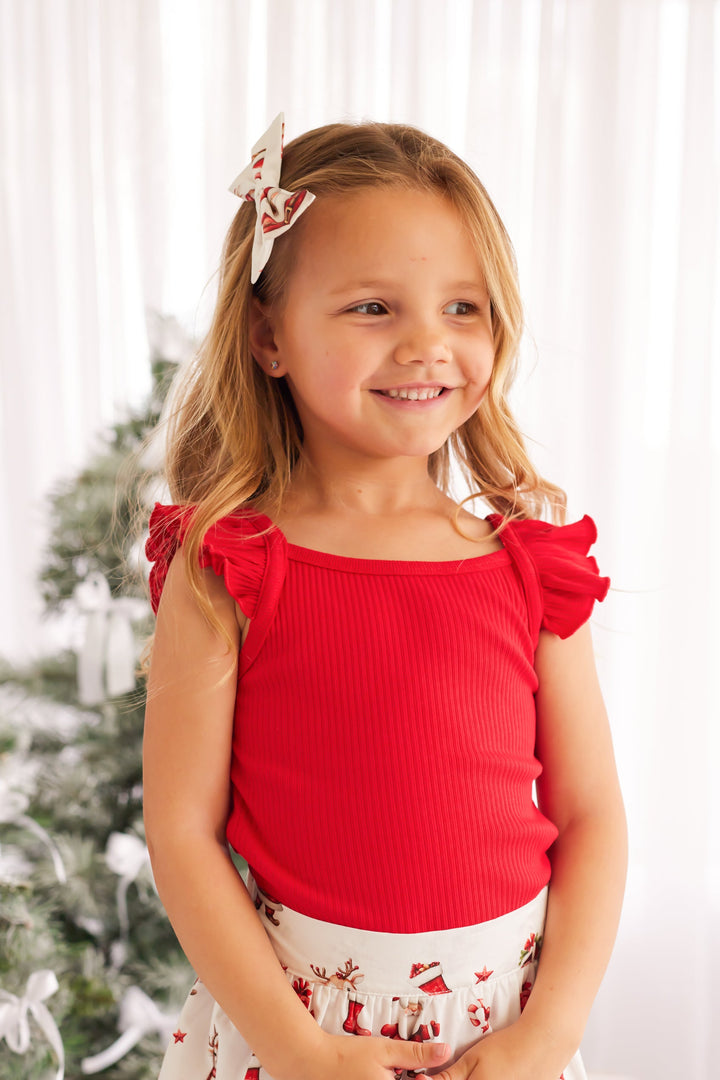 Cozy Flutter Singlet - Red