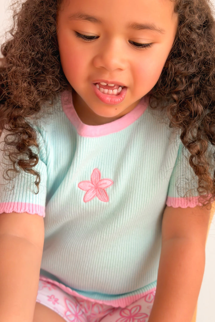 Classic Ribbed Tee - Aqua