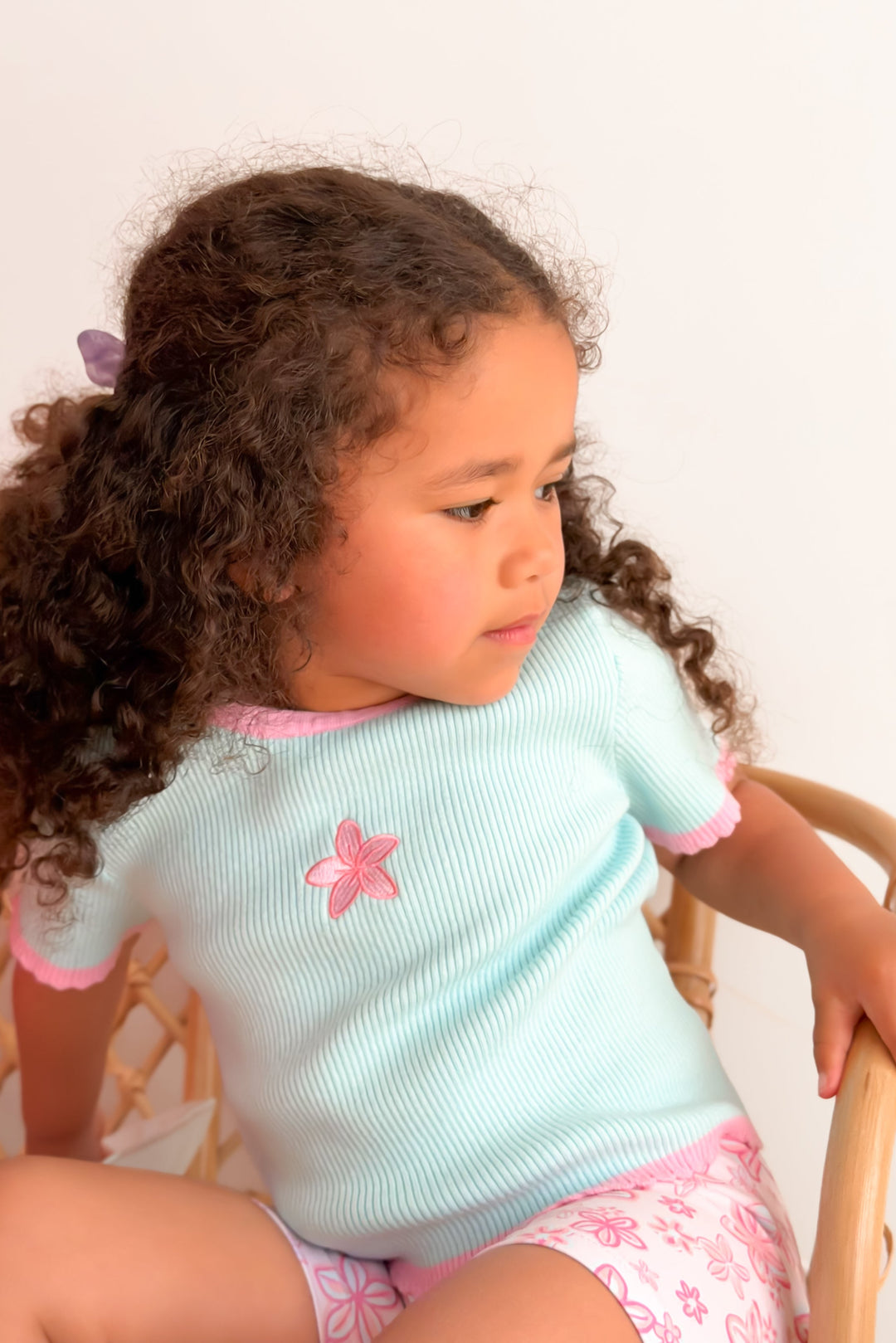 Classic Ribbed Tee - Aqua