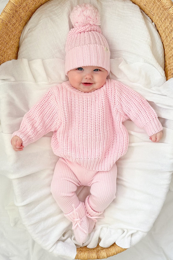 Super Chunky Knit Beanie - Ballerina Pink