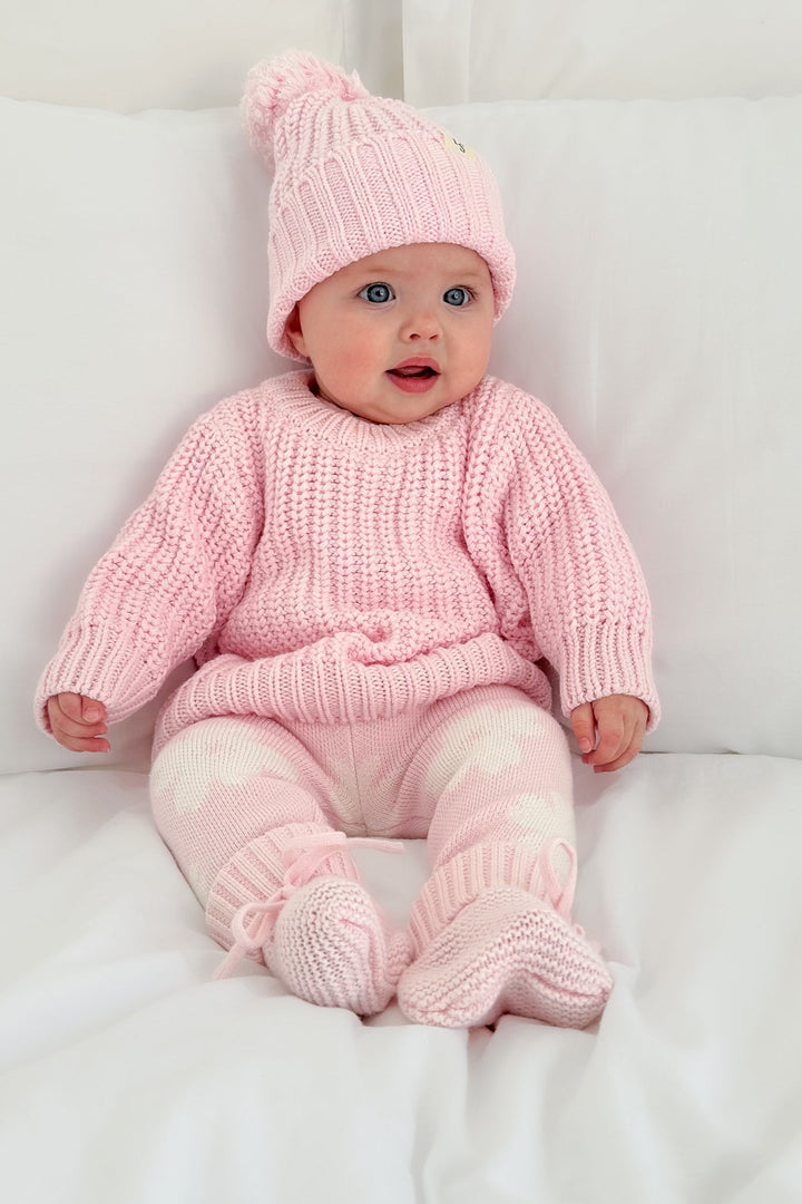 Super Chunky Knit Beanie - Ballerina Pink