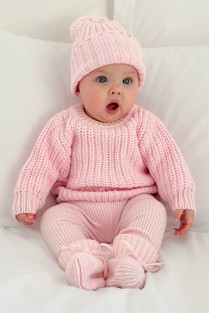 Super Chunky Knit Beanie - Ballerina Pink