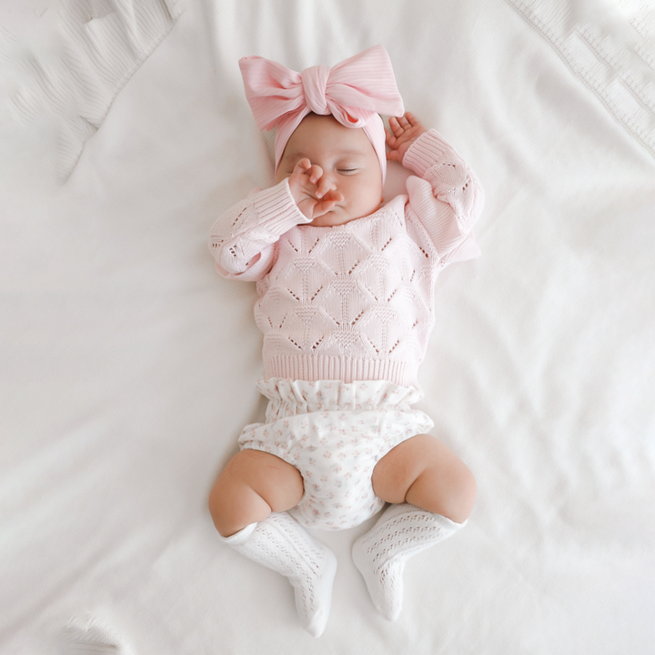 baby girls long sleeve pink knit top