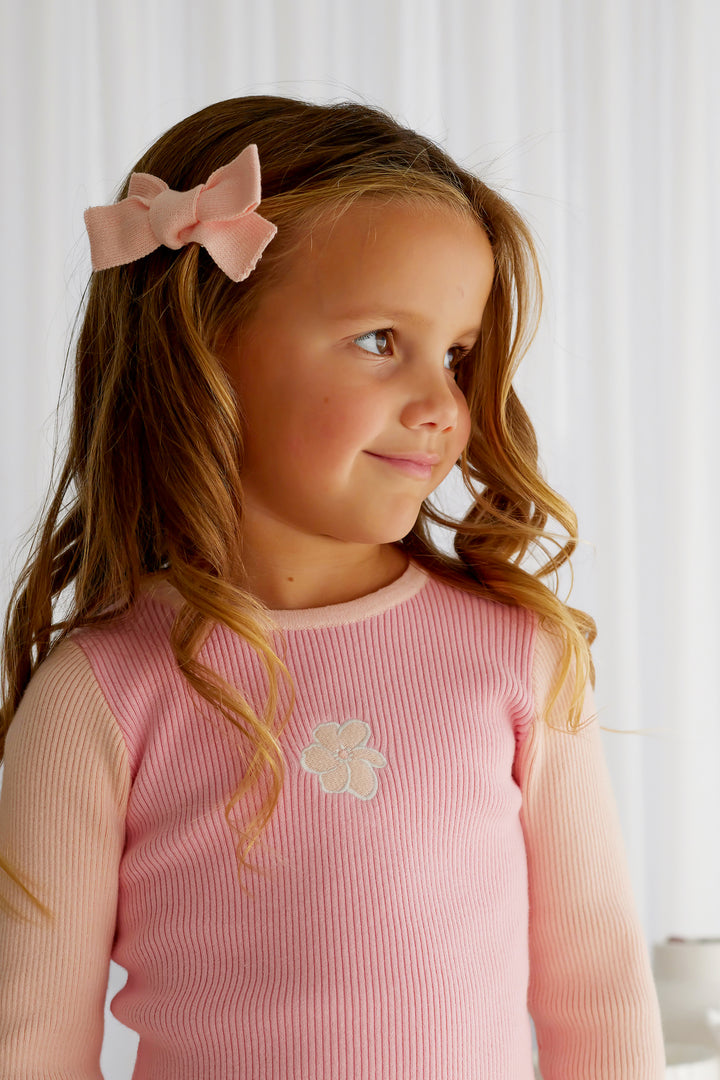 Knitted Mini Bows - Peach