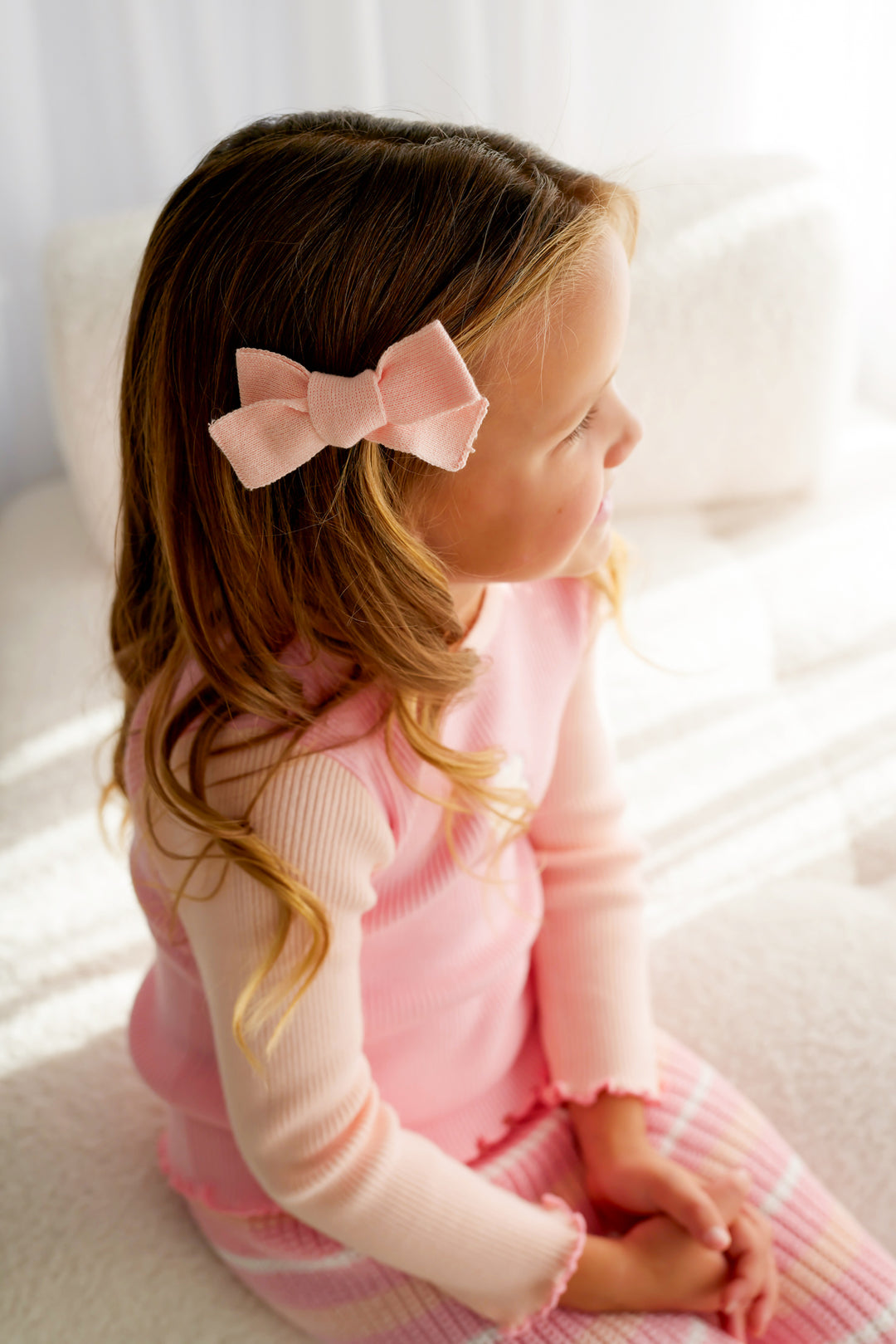 Knitted Mini Bows - Peach