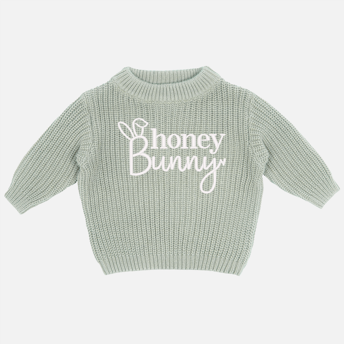 Embroidered Easter Chunky Knit - Basil