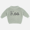 Embroidered Chunky Knit - Basil