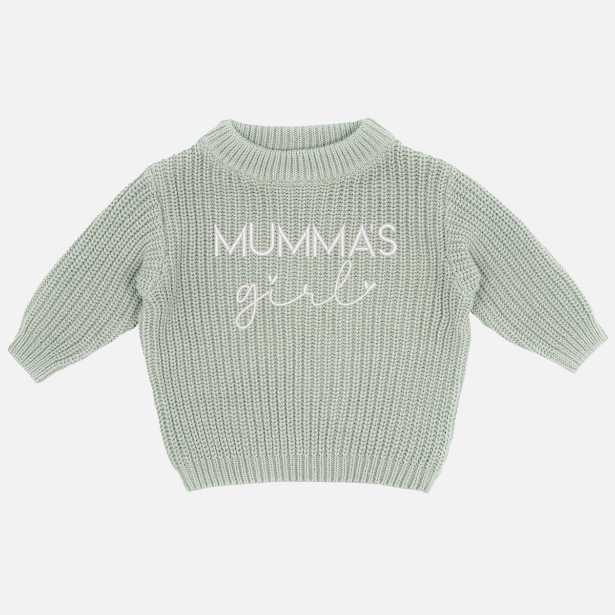 Embroidered Mother's Day Chunky Knit - Basil