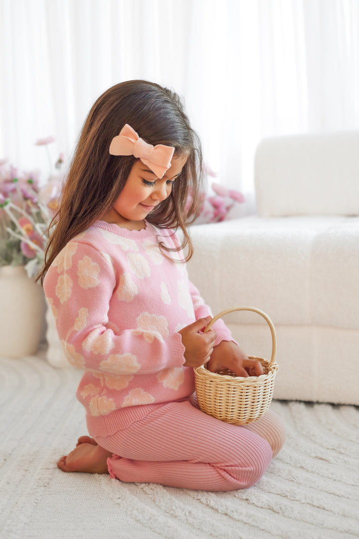 Knitted Mini Bows - Peach