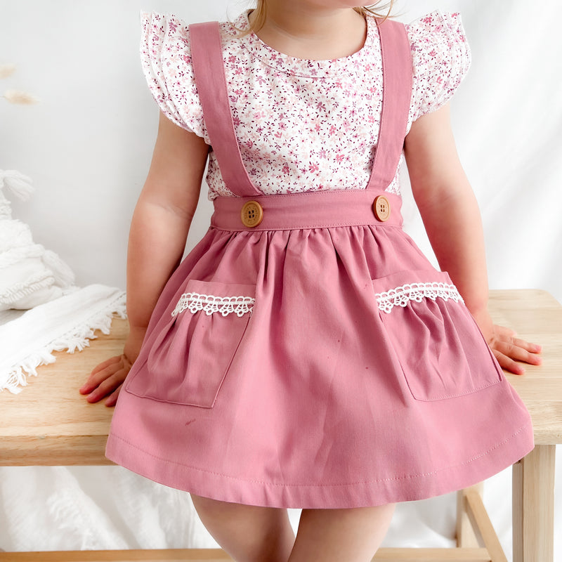 Suspender Skirt - Berry Splice