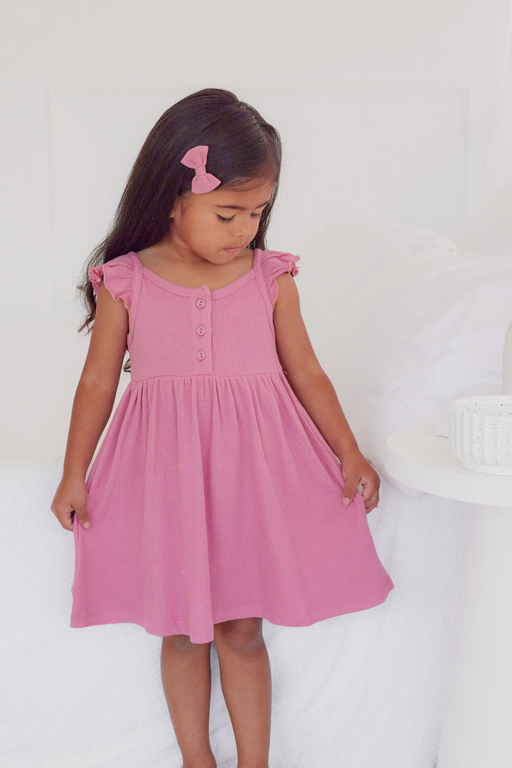 Summer Waffle Dress - Berry Bliss